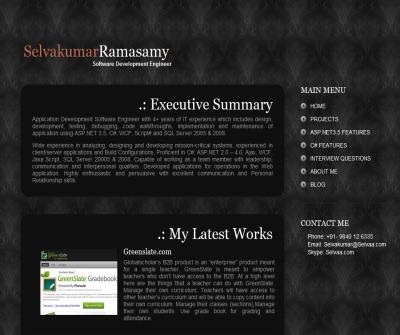 Selvakumar's Online Portfolio - .NET Developer