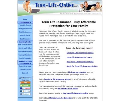 Term Life Online Insurance Quotes and Coverage