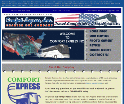 Comfort Express, Inc. Bus Charter Rental in NYC