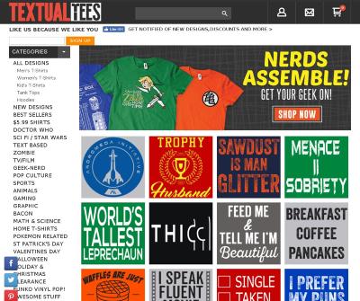 Textual Tees Cheap Funny T-shirts, Novelty T-shirts, Graphic Tees Design & Patterns. 