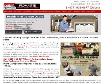 Promaster Garage Doors Residential And Commercial Garage Doors in British Columbia.
