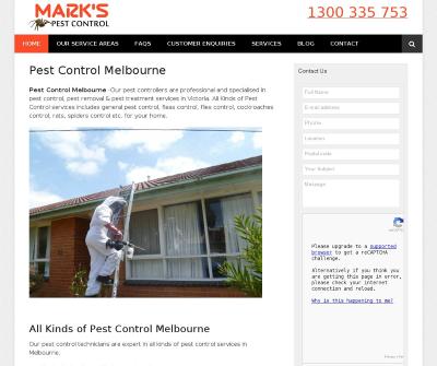 Mark's Pest Control Melbourne, Australia Termite Control Bird Control Nesting Borer Control