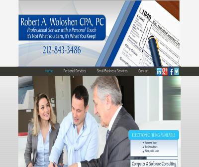 Robert A. Woloshen C.P.A Manhattan,NY  Tax Preparation Electronic Filing Tax Software Consulting