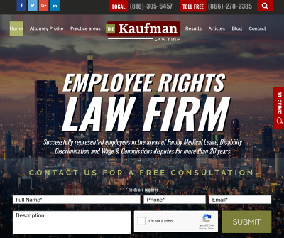 The Kaufman Law Firm Los Angeles,CA Discrimination Elder Abuse Employment Class Actions
