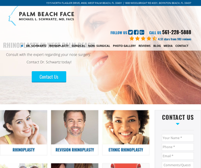 Palm Beach Face Michael L Schwartz MD Palm Beach,FL Rhinoplasty Revision Rhinoplasty