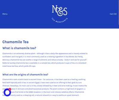 N&S Merchants- best chamomile tea