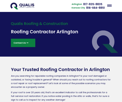 Qualis Roofing & Construction - Website