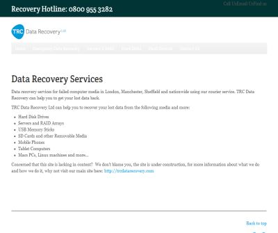 abc Data Recovery Ltd Disaster recovery specialists of Raid arrays, failed hard drives and usb memory sticks an external drives including san and nas devices.