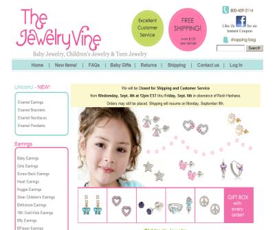 Buy Baby Earrings, children's earrings, childrens necklaces, baby  bracelets, and more. Buy children's jewelry from the Jewelry Vine.