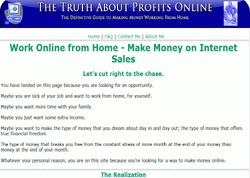 Work Online from Home - Make Money on Internet Sales