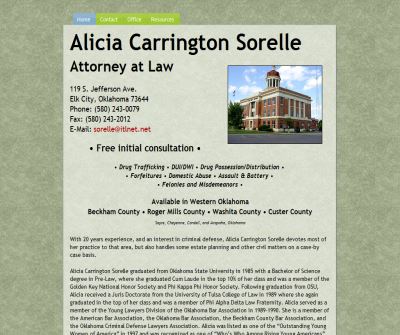 Alicia C. Sorelle  Attorney @ Law    Elk City, Sayre, Cordell, Arapaho, Cheyenne