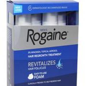 3 Month Supply Rogaine (Regaine) Foam for Men 5% Minoxidil (3 60g Cans, by Pfizer) at £39.95