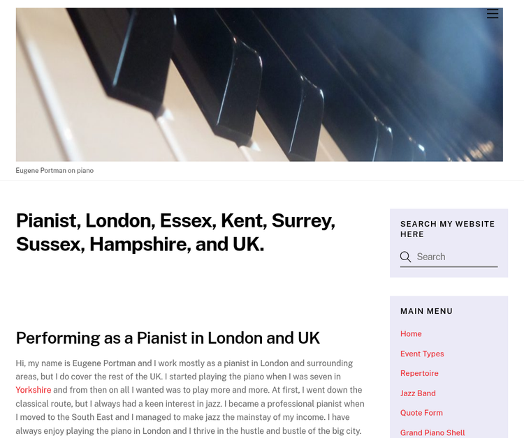 Eugene Portman: Jazz pianist for your London or UK events