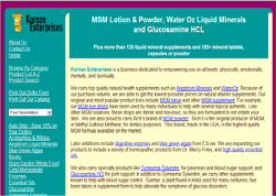 MSM Lotion & Powder, Water Oz Liquid Minerals and Glucosamine HCl