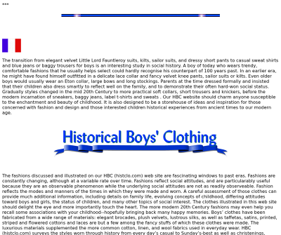Historic Boys Clothing