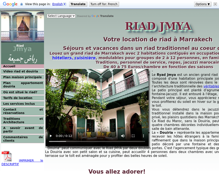 Holiday riad rental in Marrakech