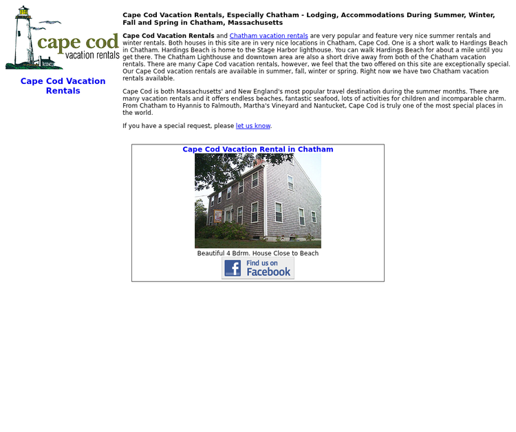 Cape Cod Vacation Rentals - Chatham Vacation Rentals