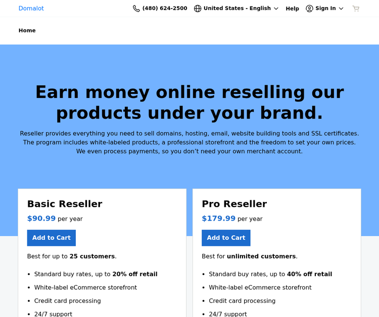 Domain Name and Hosting Reseller Programs