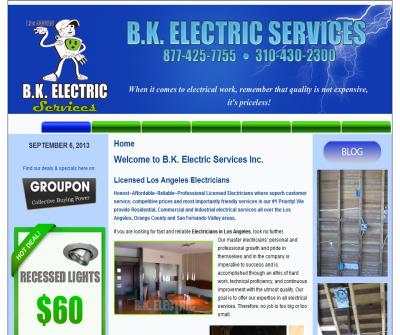 BK ELECTRIC SERVICES HONEST AND AFFORDABLE LIC LOS ANGELES ELECTRICIAN