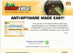 STOPzilla - blocks Spyware, Adware, Pop-up ads and Hijackers