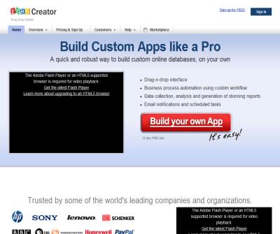 Zoho Creator, online database application builder