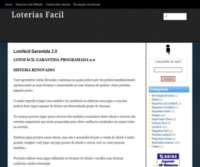 Loterias Fácil - Lotofacil - Megasena - Loterias - Lotomania