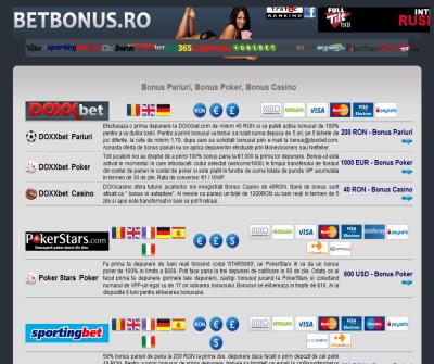 Free-bets,Bonus Pariuri,Bonus Poker,Bonus Casino on betbonus.ro