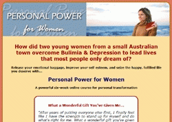Overcome Bulimia & Depression Personal Power for Women six-week Online Course