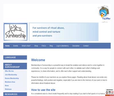Survivorship is an organization that supports survivors of ritual abuse, mind control and torture