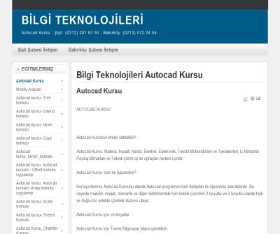 Autocad kursu Bilgi Teknolojileri, 0212 291 72 02