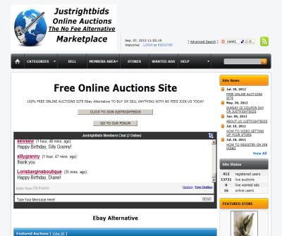 Justrightbids online auctions
