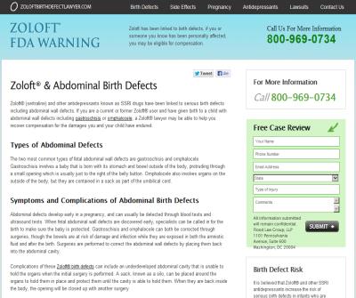 Zoloft and Abdominal Birth Defects
