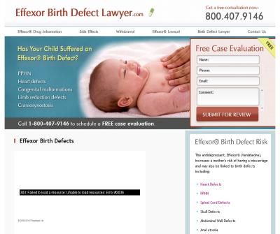 Effexor Birth Defect Attorney