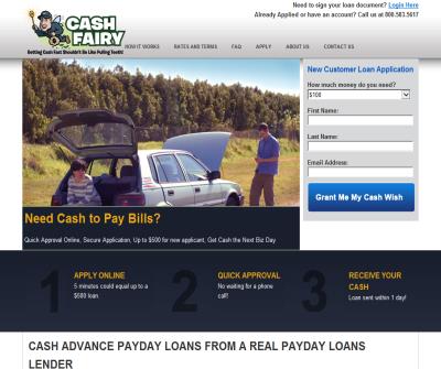 Cash Fairy.Com - Online national payday loan lender
