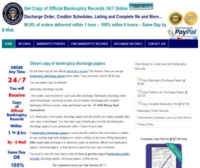 Bankruptcy discharge papers