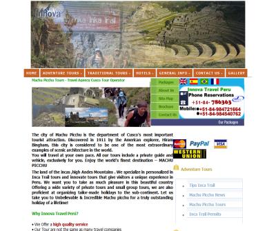 Machu picchu Tours :: Travel machu picchu as well as adventure Treks :: Peru Travel