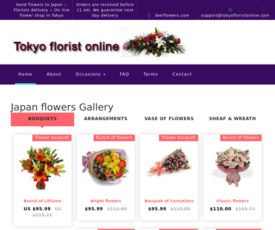 Flower delivery Japan, Tokyo same day
