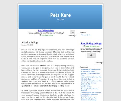 Informative Pets Website