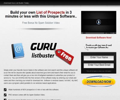Software to Build a targeted email list.