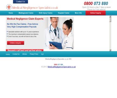 No Win No Fee Medical Negligence Claims Specialist - MedicalNegligenceSpecialist.co.uk