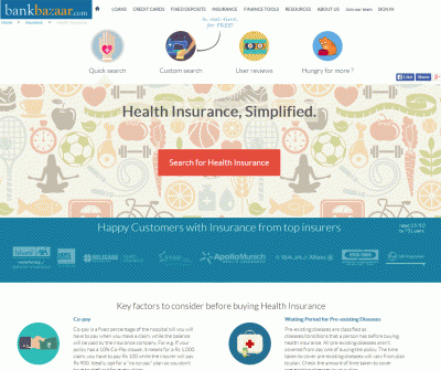 Compare Health Insurance Policies Online at BankBazaar