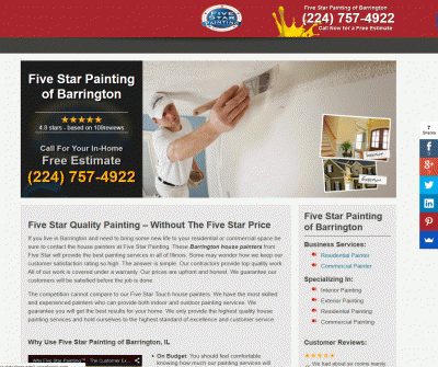 Five Star Painting of Barrington Illinois Exterior and Interior Painting