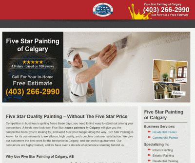 Five Star Painting of Calgary Exterior and Interior Painting