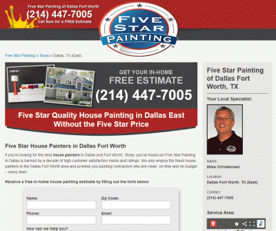 Five Star Painting of Dallas Texas Interior and Exterior Paint