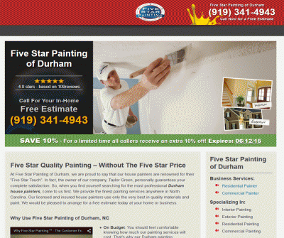 Five Star Painting of Durham Interior and Exterior Painting