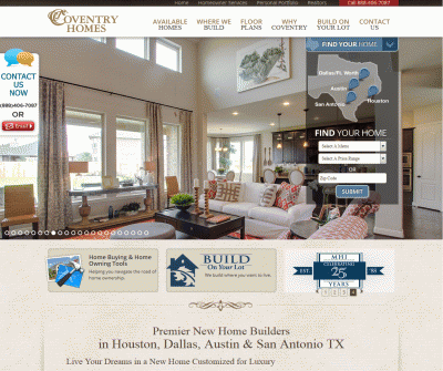 New Homes for Sale in Houston, Dallas/Fort Worth, San Antonio and Austin TX - Coventry Homes