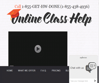 Online Class Help Homework Tutor