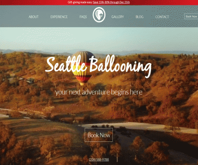 Seattle Hot Air Balloon Rides Mt. Rainier. Downtown Seattle Private