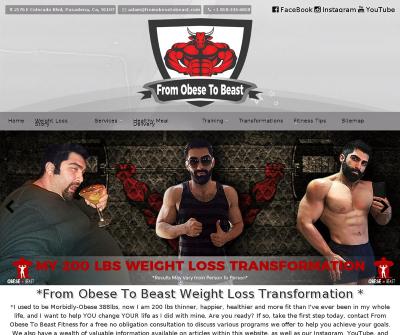 From Obese To Beast Pasadena, CA Nutrition Coaching One Personal Training Session