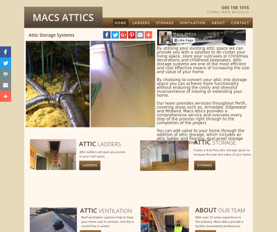 Macs Attics Storage System St. James, Perth, Australia Ladders Storage Ventilation